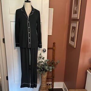 Soma Cool Nights M teal forest green 2-piece long sleeve drawstring pajamas